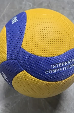 1 pieza de tamaño 5 de voleibol - Material de PU duradero, textura azul/amarilla "V200W"