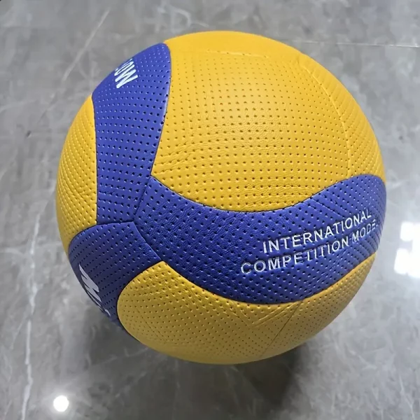 1 pieza de tamaño 5 de voleibol - Material de PU duradero, textura azul/amarilla "V200W"