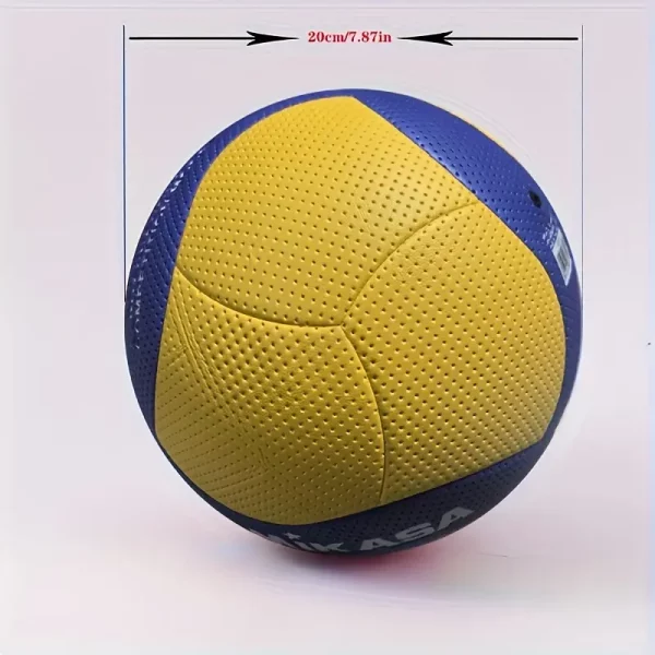 1 pieza de tamaño 5 de voleibol - Material de PU duradero, textura azul/amarilla "V200W" - Imagen 4