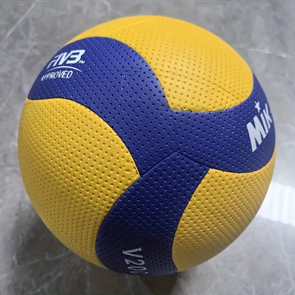 1 pieza de tamaño 5 de voleibol - Material de PU duradero, textura azul/amarilla "V200W" - Imagen 3