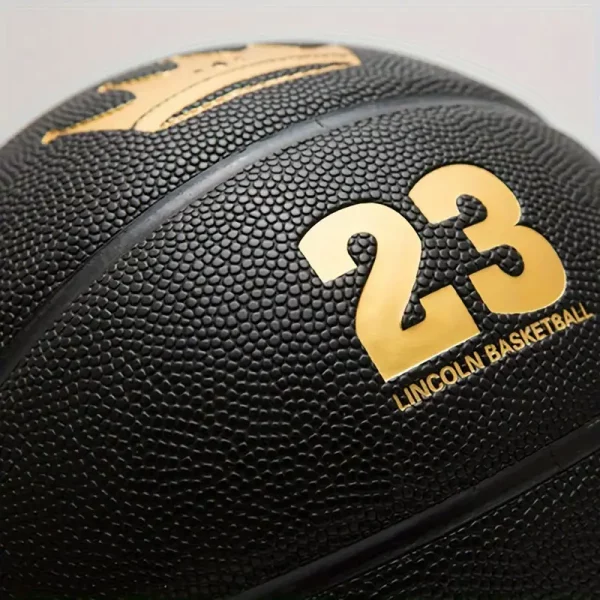 1 pieza para Baloncesto Lincoln - Talla 7, Negro con Corona Dorada & Diseño de "58.42cm - Imagen 4